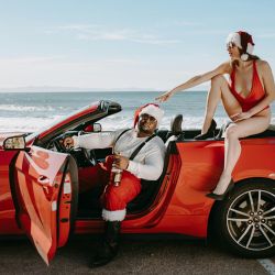 Santa in red Corvet at beach: Writing Christmas TV-Movies